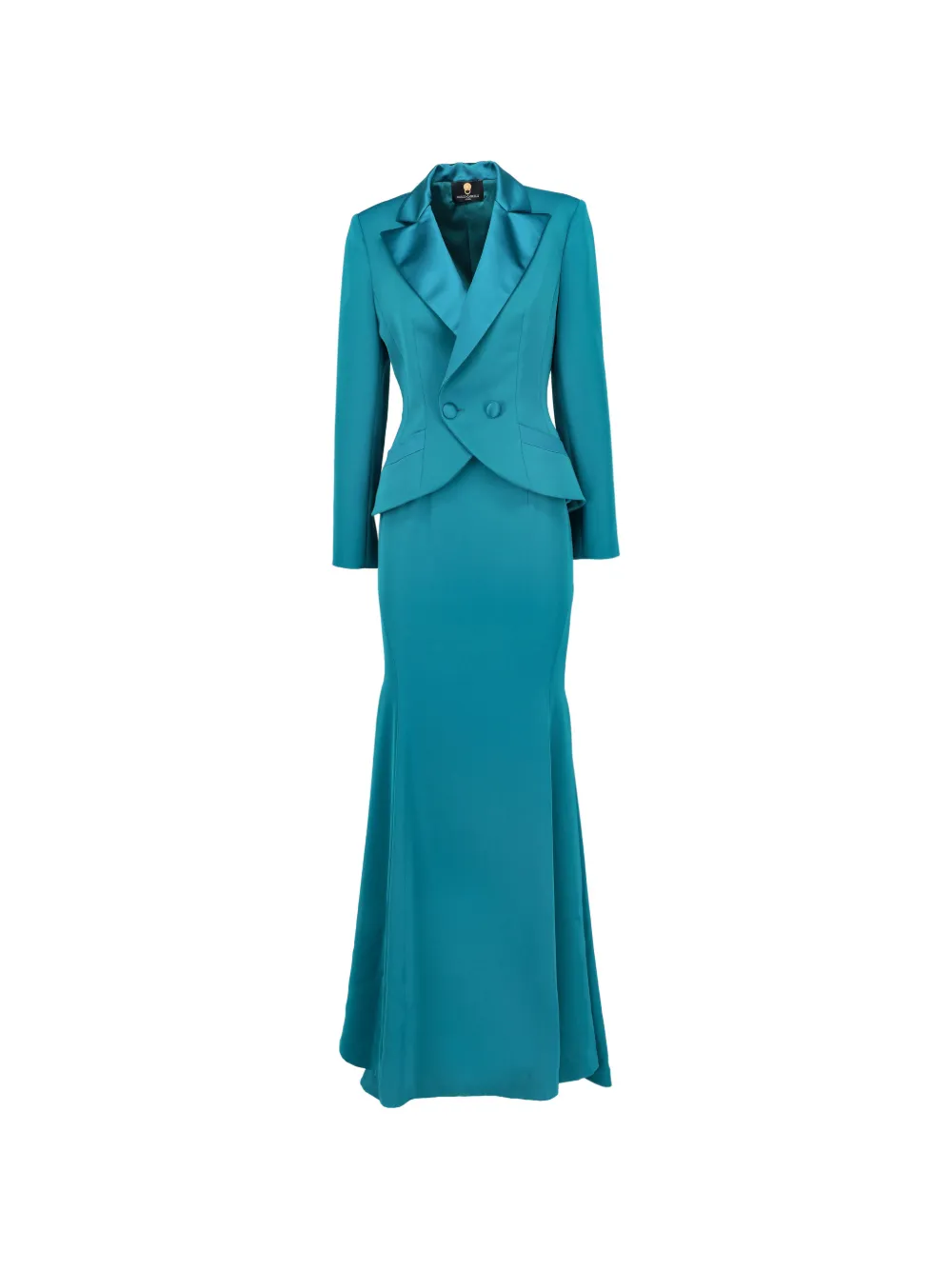 Marco Gabrielli Atelier peplum blazer and maxi skirt set - Bleu