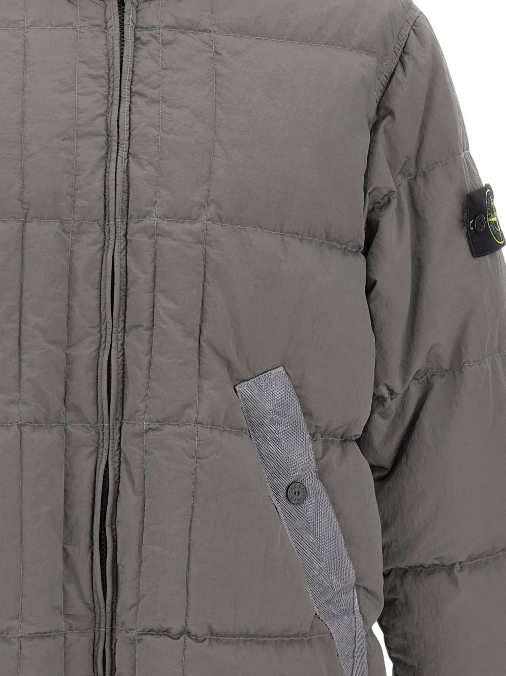 Stone Island Jas met capuchon en Compass-logo Grijs