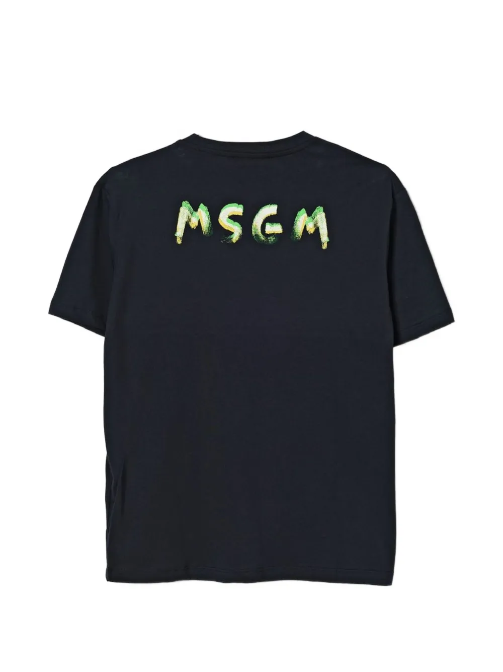 MSGM Kids Katoenen T-shirt met logoprint Blauw