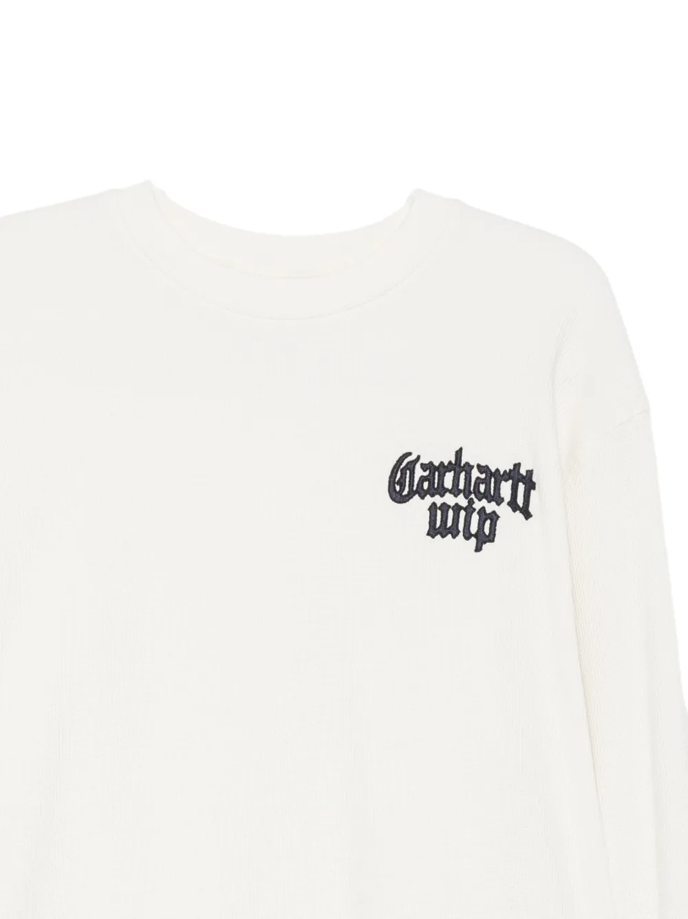 Carhartt WIP logo-embroidered waffle-knit T-shirt Beige