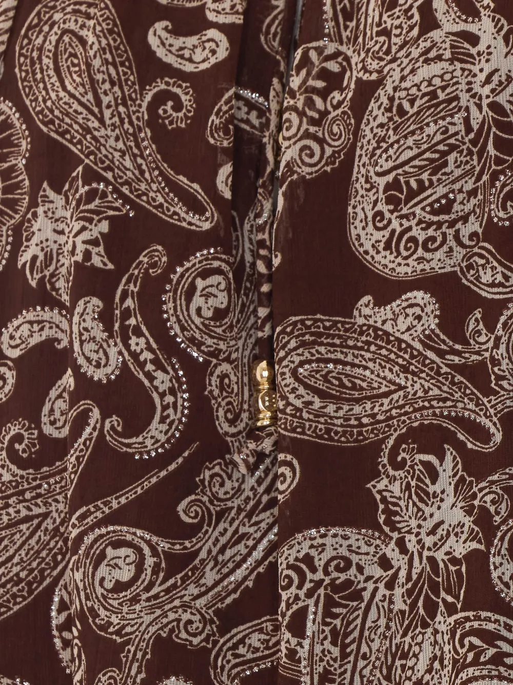 Eleh Blouse met trekkoord en paisley-print Bruin