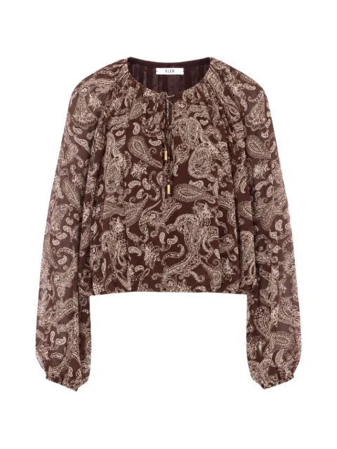 Eleh paisley-print drawstring-neck blouse