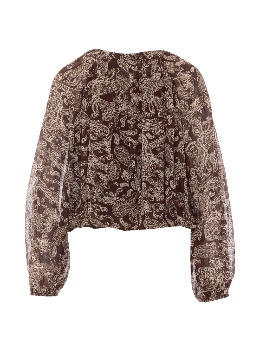 Eleh Blouse met trekkoord en paisley-print Bruin