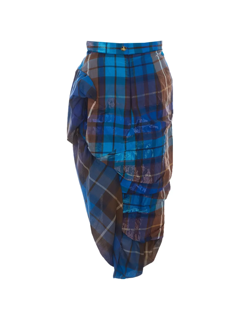 Vivienne Westwood check-pattern asymmetrical skirt