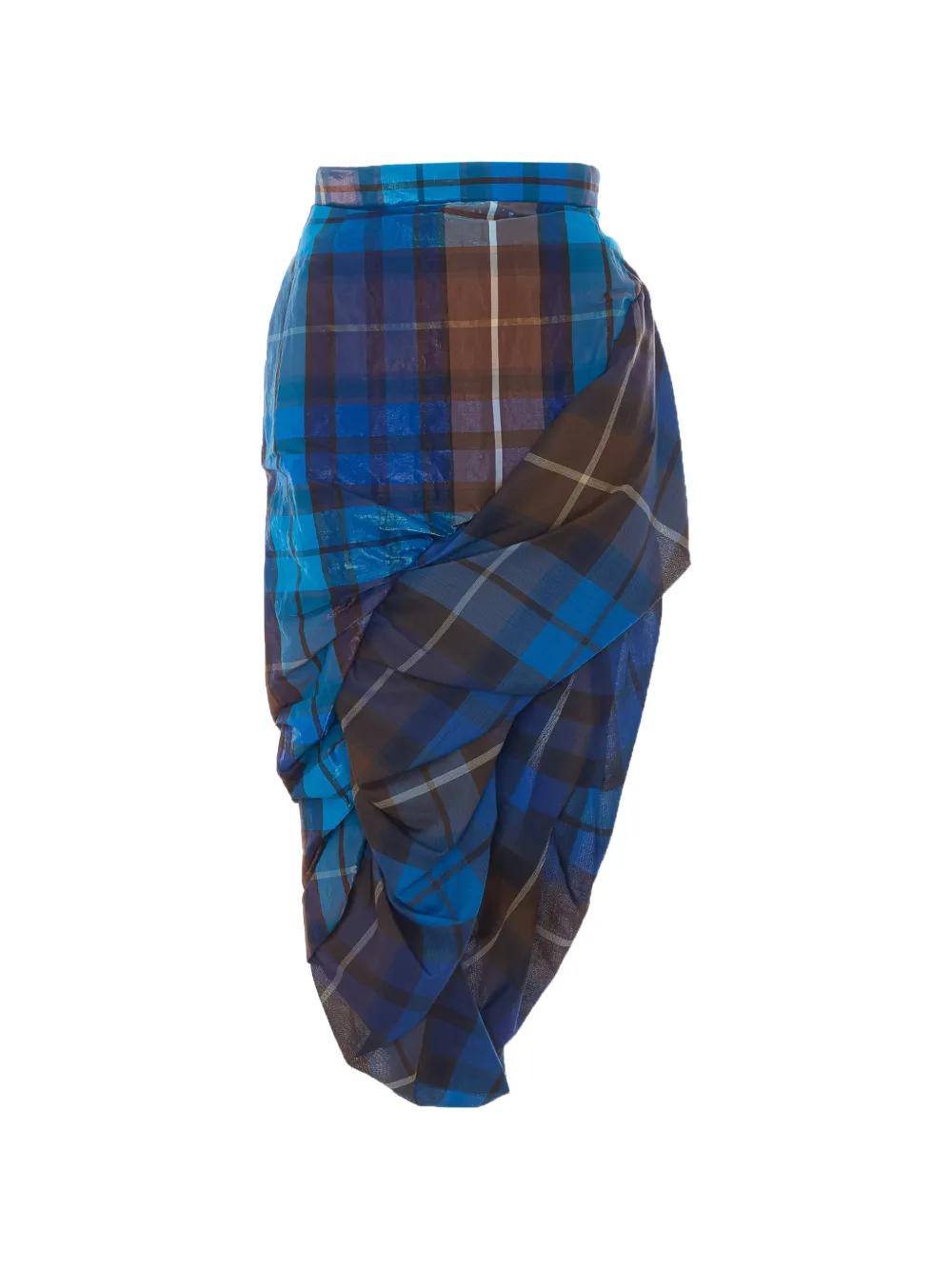 Vivienne Westwood check-pattern asymmetrical skirt Blauw