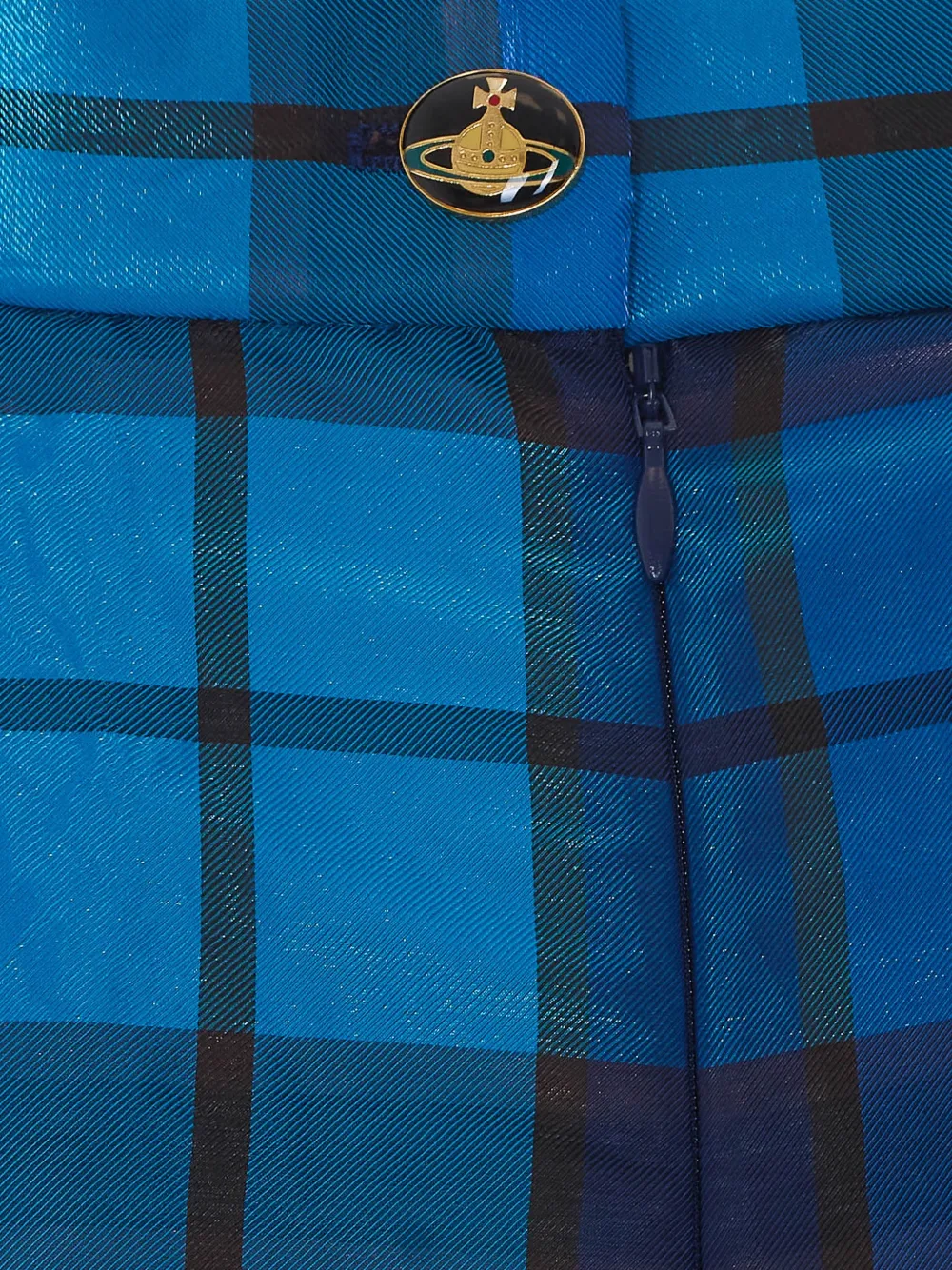 Vivienne Westwood check-pattern asymmetrical skirt Blauw