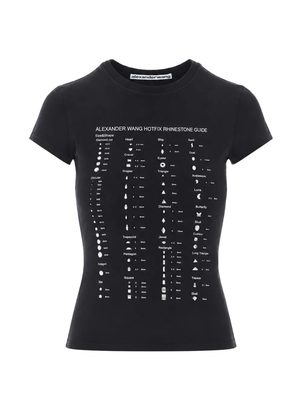 Alexander Wang crystal-hotfix graphic fitted tee - Nero