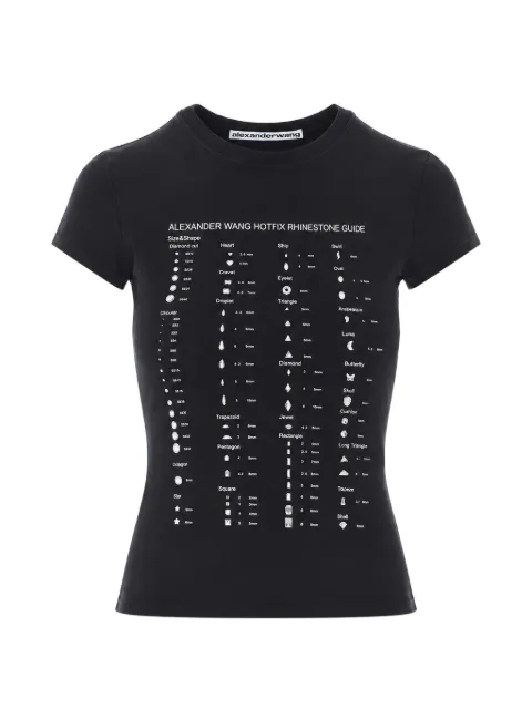 Alexander Wang crystal-hotfix graphic fitted tee