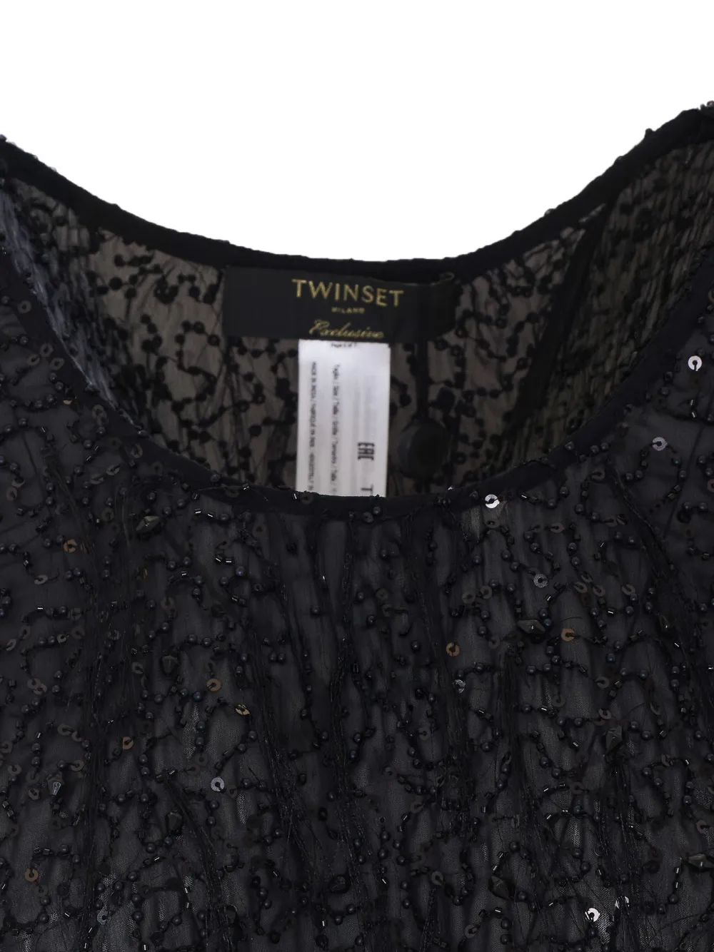 TWINSET Top verfraaid met pailletten en stras Zwart