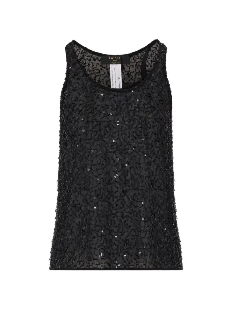 TWINSET top con lentejuelas y strass