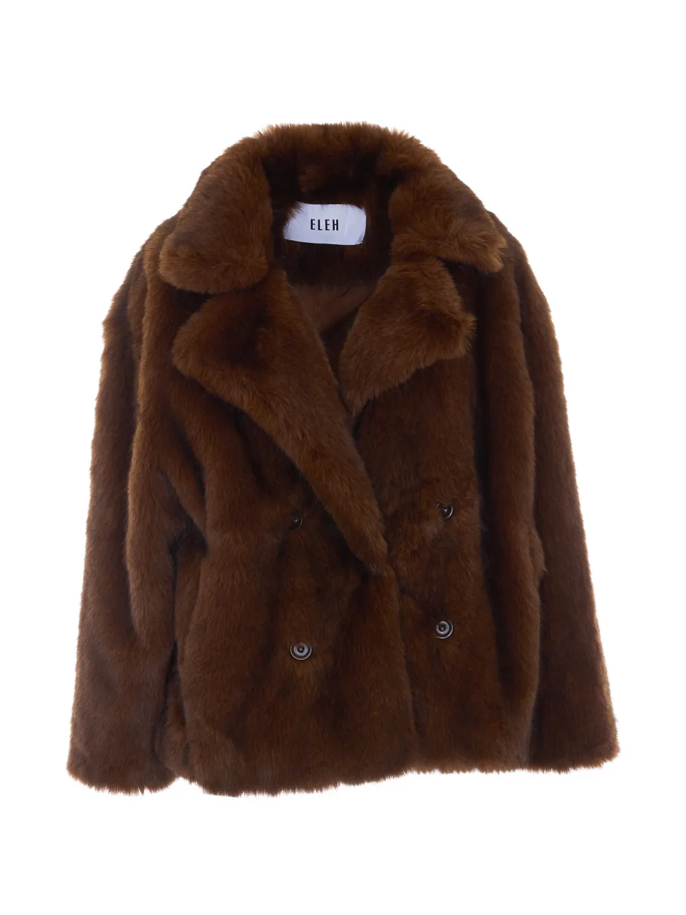 Eleh faux-fur double-breasted jacket - Marrone