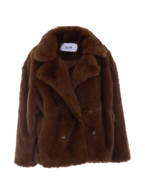 Eleh faux-fur double-breasted jacket
