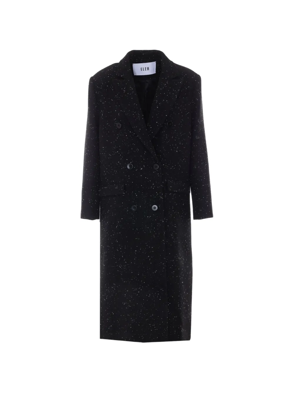 Eleh double-breasted flecked coat - Schwarz