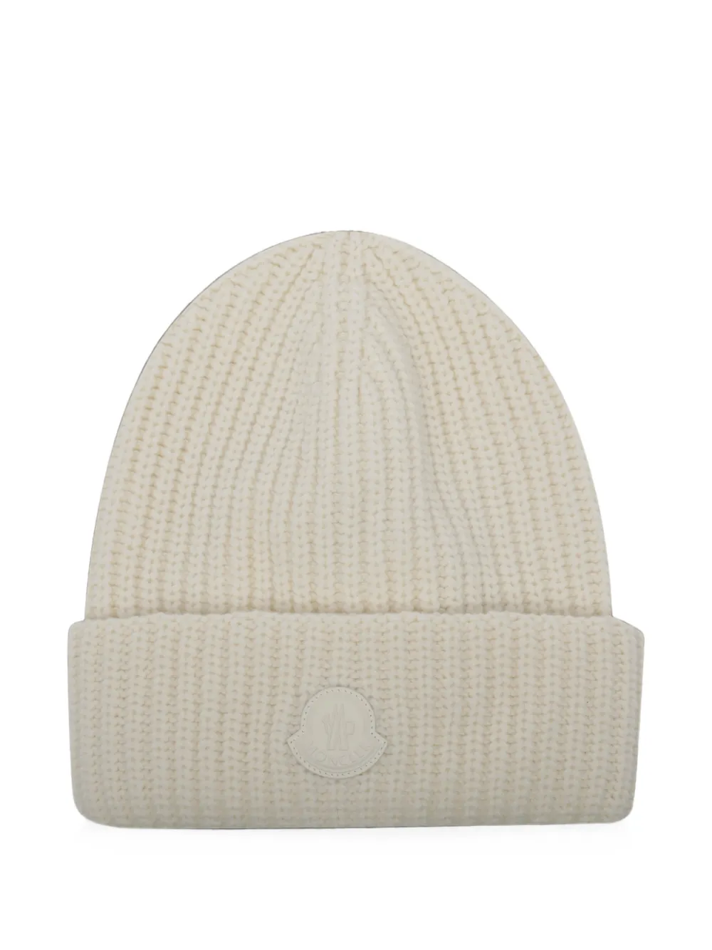 Moncler logo-patch ribbed beanie hat