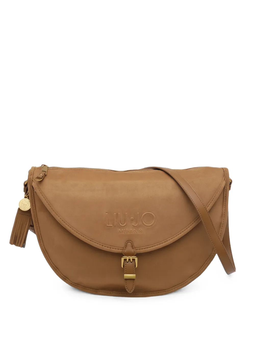 LIU JO suede-effect buckle-detail crossbody bag