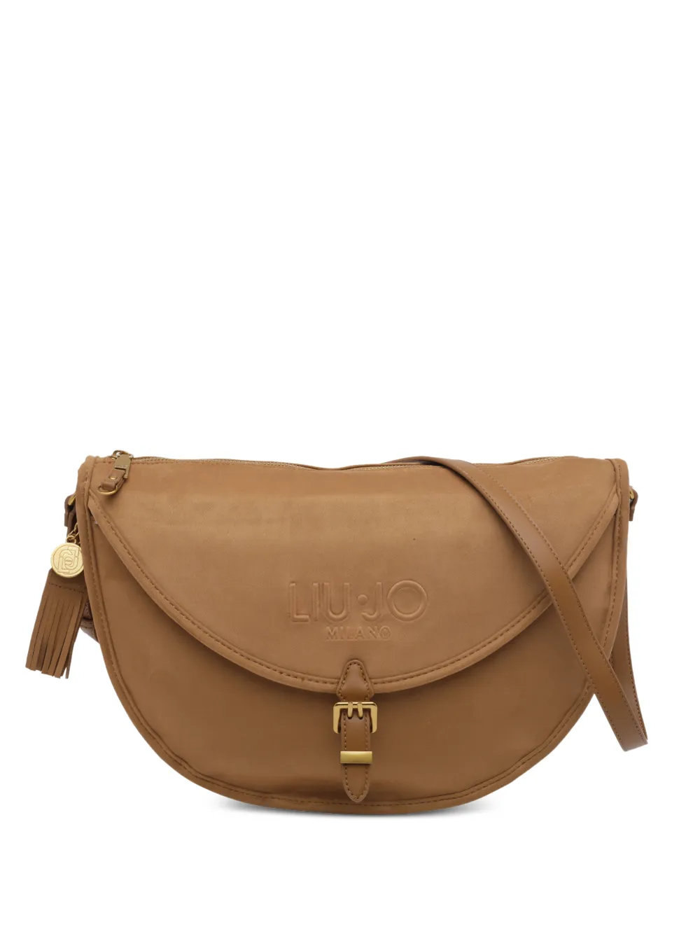LIU JO suede-effect buckle-detail crossbody bag - Toni neutri