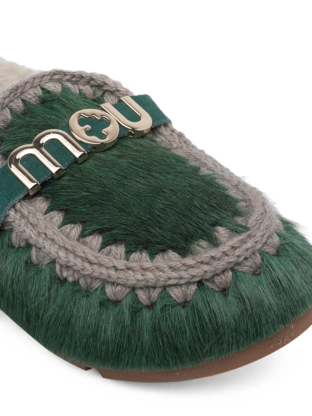 Mou Winter Bio ponyskin sandals Groen