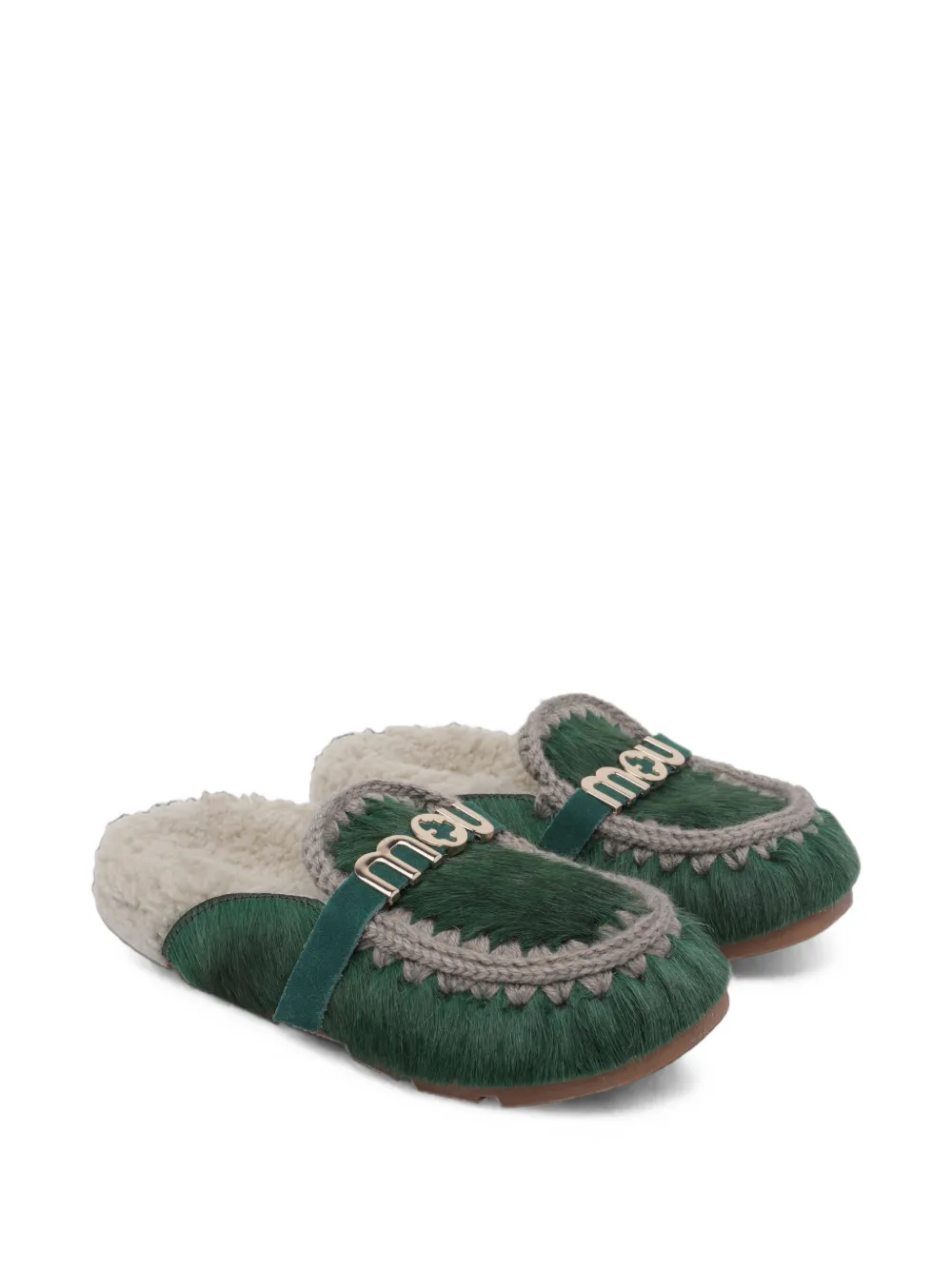 Mou Winter Bio ponyskin sandals Groen
