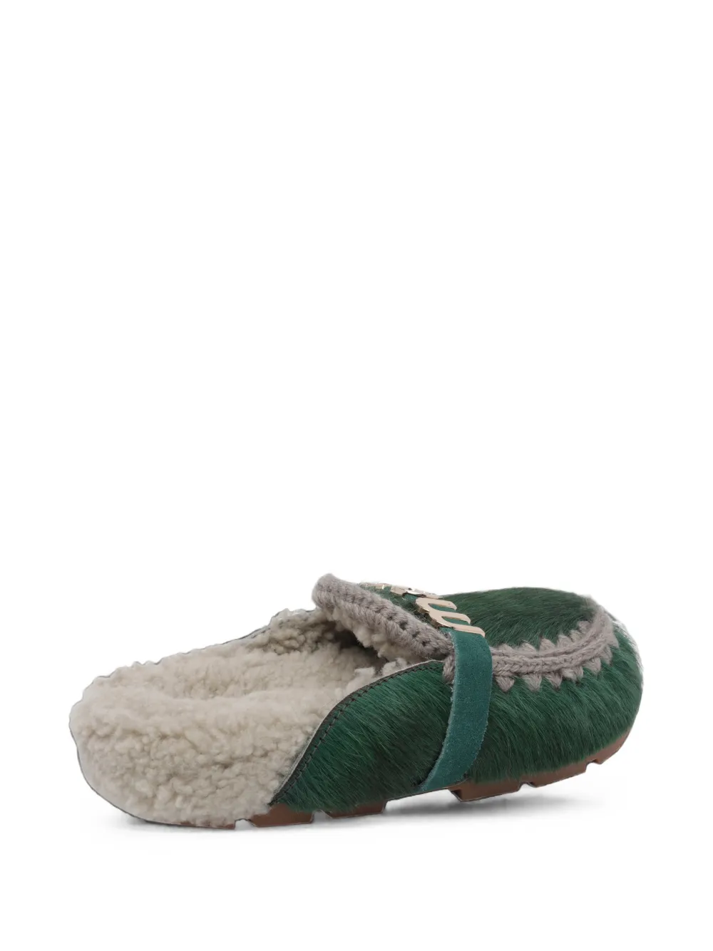 Mou Winter Bio ponyskin sandals Groen
