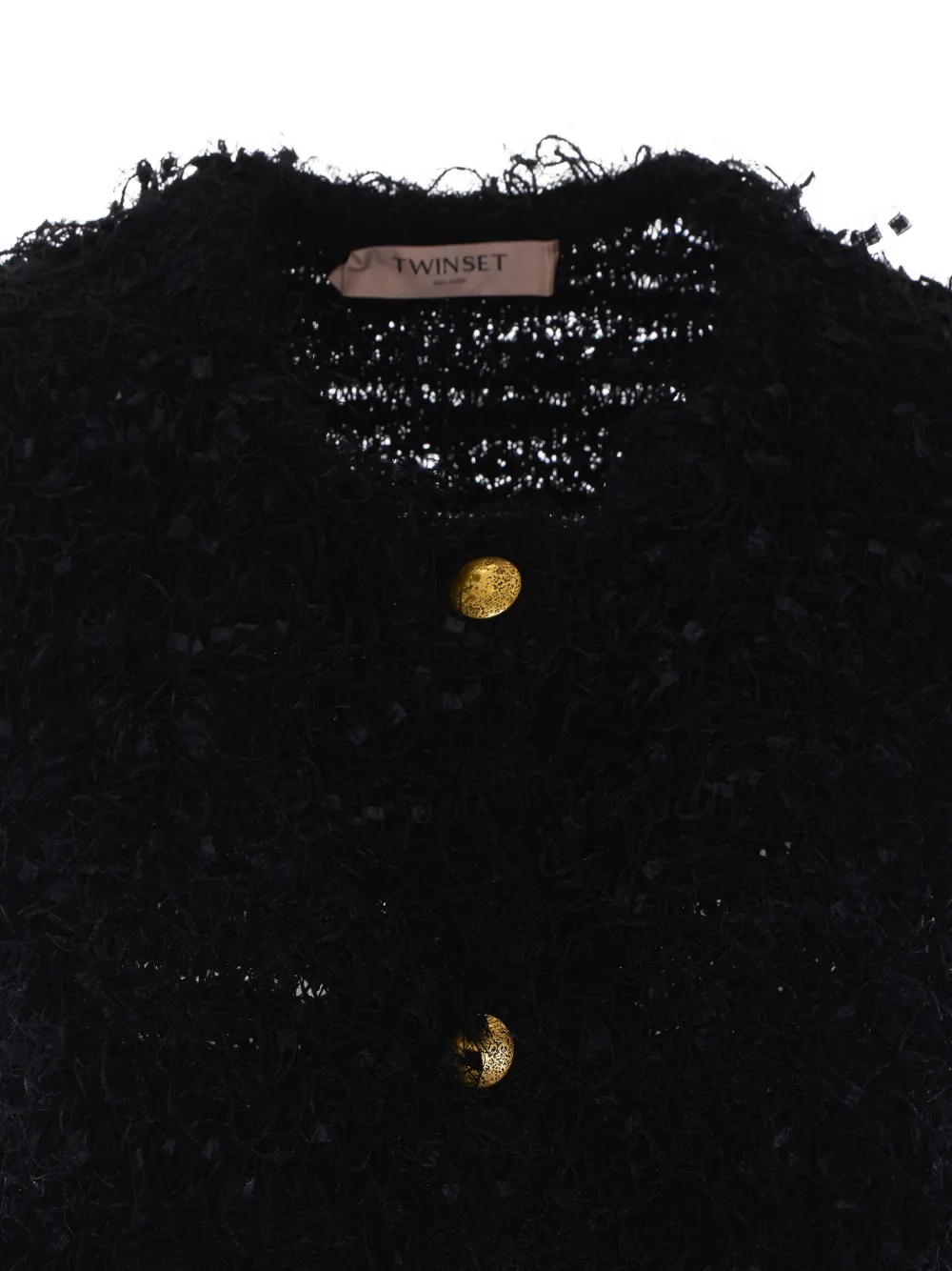 TWINSET Top met textuur en knopen Zwart