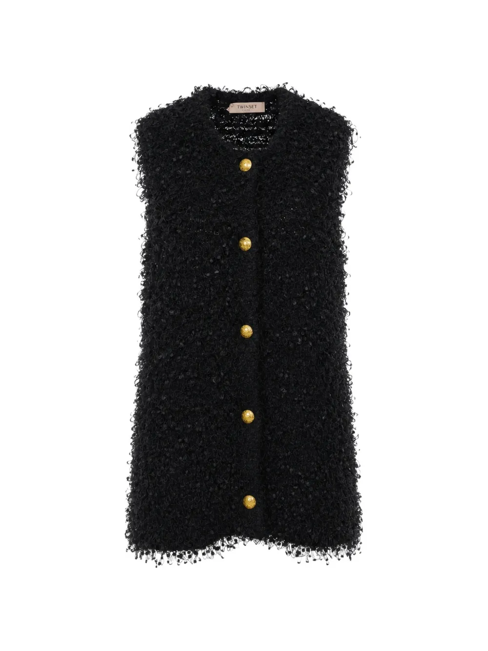 TWINSET button-up textured vest - Noir TWINSET button-up textured vest - Noir