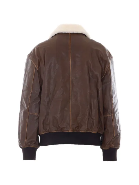 DUNST shearling-collar leather jacket