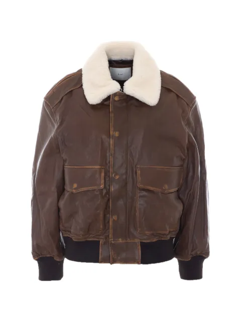 DUNST shearling-collar leather jacket
