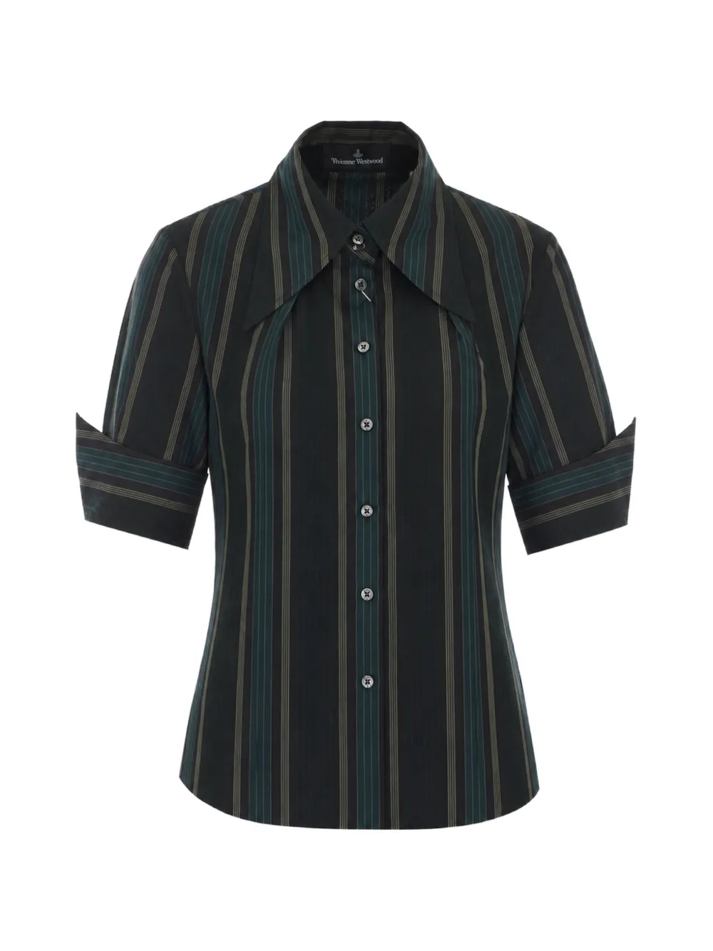 Vivienne Westwood stripe-pattern pointed-collar shirt - Black