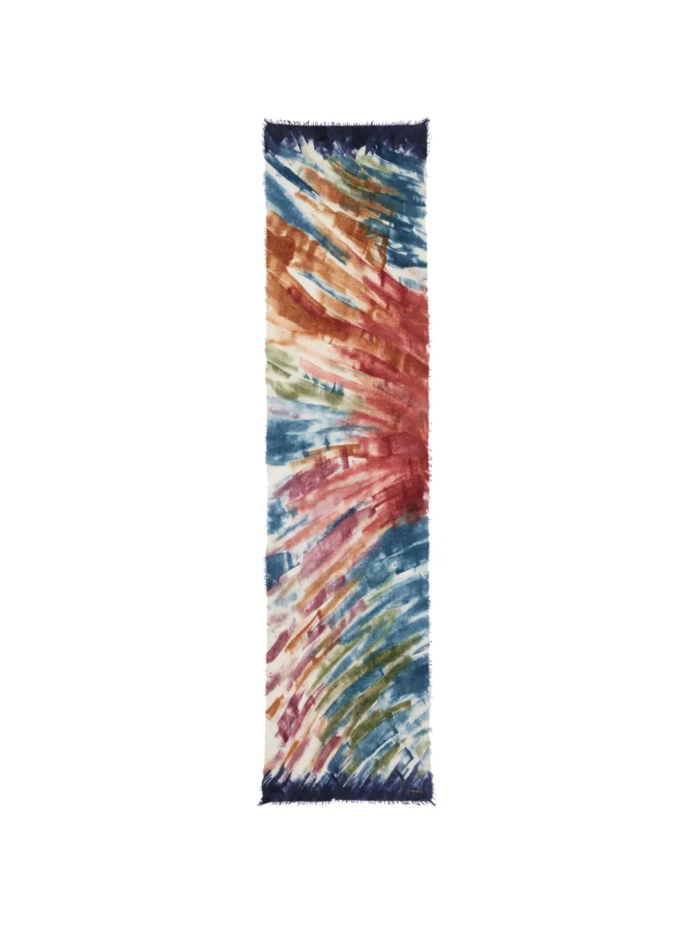 Faliero Sarti Radius abstract-print frayed scarf Wit