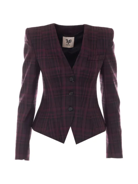 Aniye By check-print padded-shoulder blazer