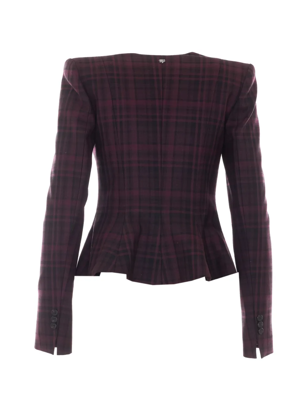 Aniye By Geruite blazer met gewatteerde schouders Paars