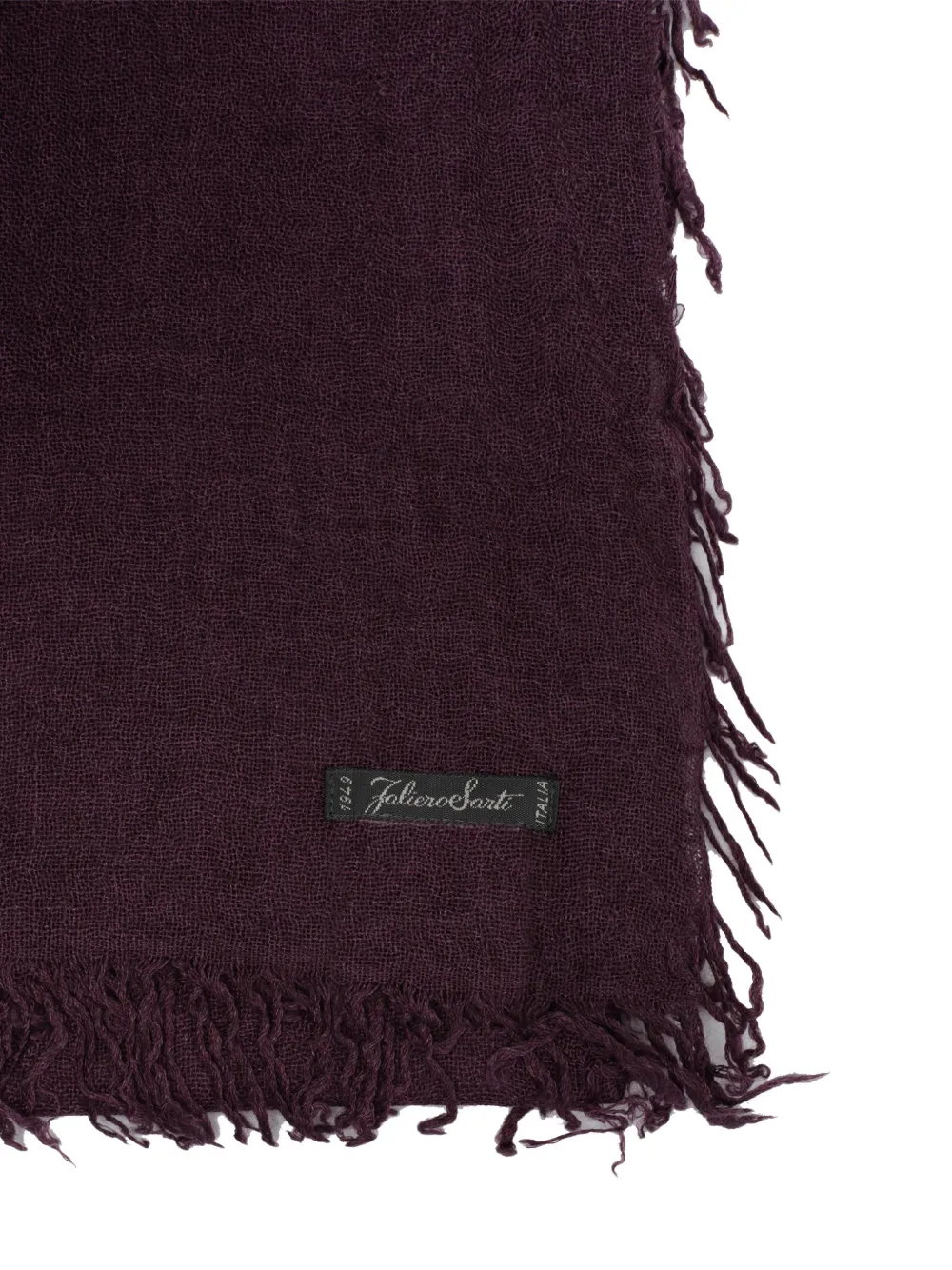 Faliero Sarti Enrica frayed-edge scarf Paars