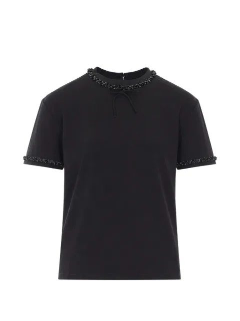 TWINSET sequin-embellished bow-detail T-shirt