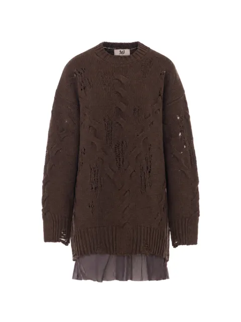 Aniye By Maxipull Tina distressed cable-knit mini dress