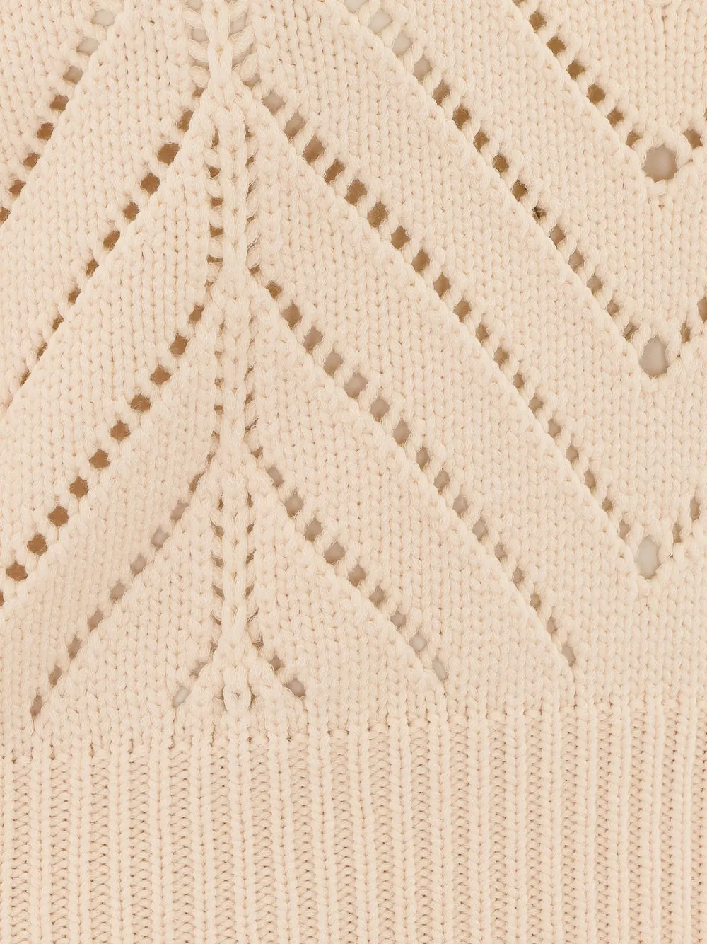 TWINSET Cropped wool blend jumper with chevron design Beige
