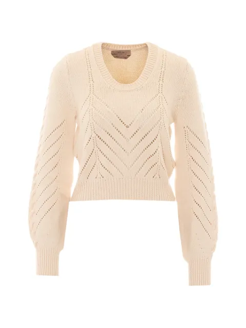 TWINSET Cropped wool blend jumper with chevron design