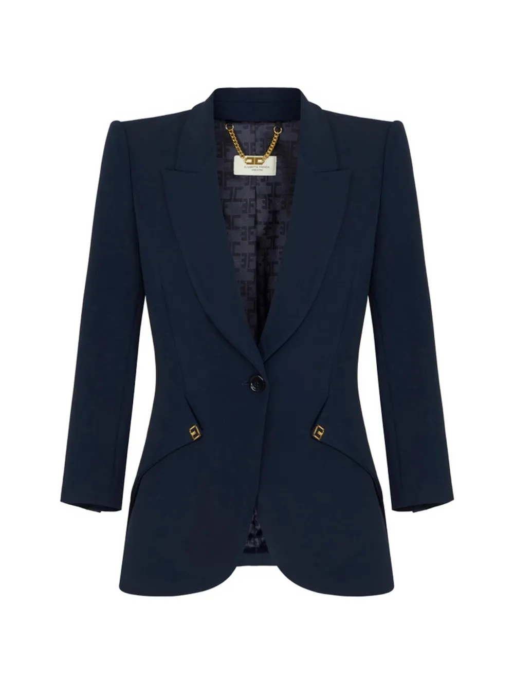 Elisabetta Franchi jacket made of lightweight crêpe fabric and satin - Blu