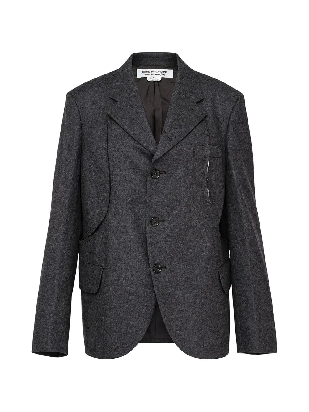 Comme Des Garçons Comme Des Garçons deconstructed single-breasted blazer - Grau