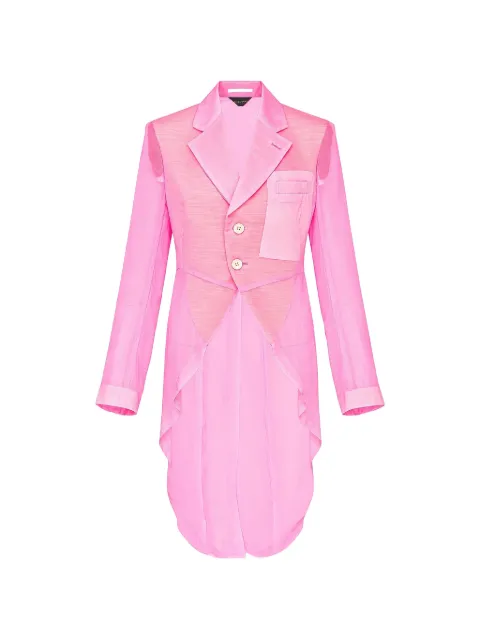 Comme Des Garçons sheer panelled cut-away blazer