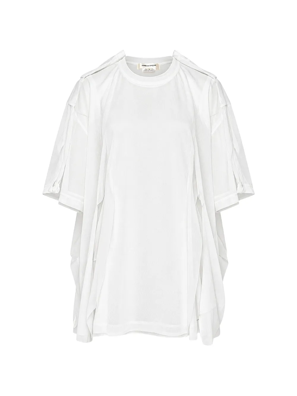 Comme Des Garçons raw-edge panelled T-shirt Wit