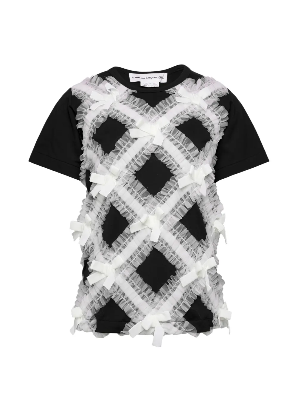 Comme Des Garçons Girl ruffled bow-embellished T-shirt - Schwarz