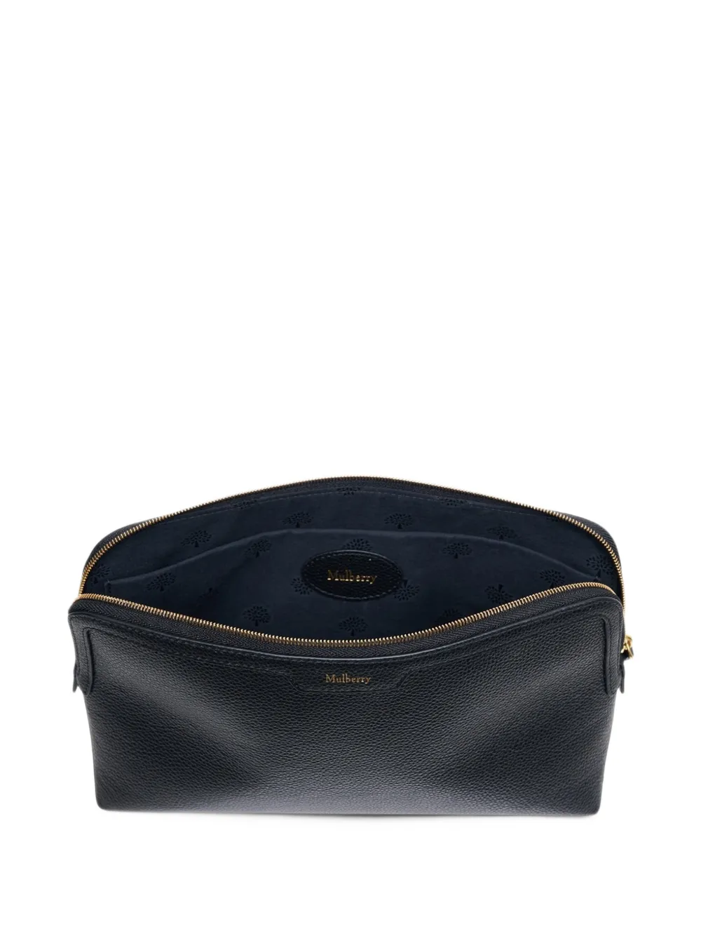 Mulberry medium grained leather cosmetic clutch bag Zwart