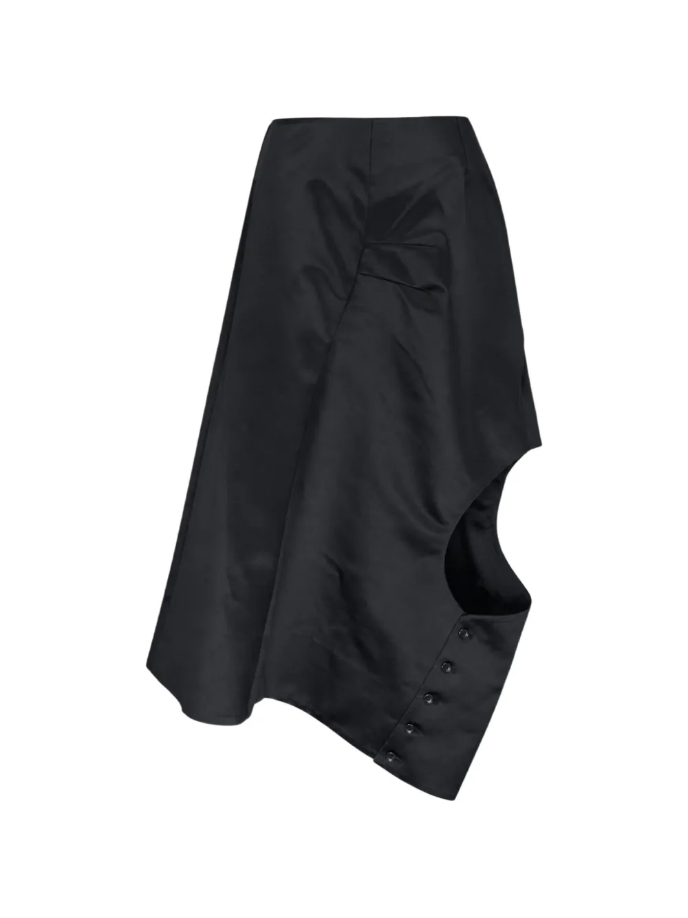 Comme Des Garçons asymmetric cut-out midi skirt Zwart