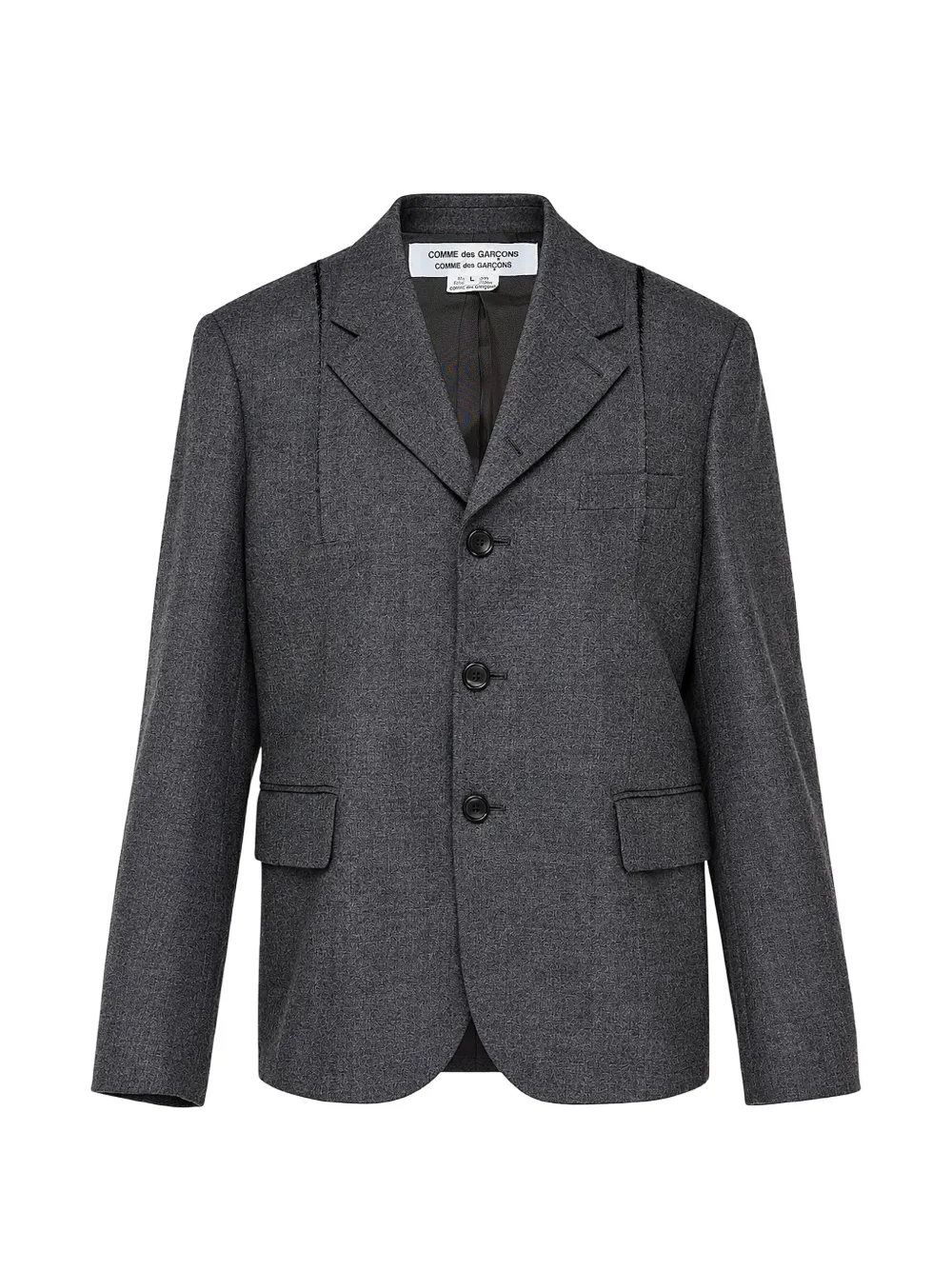 Comme Des Garçons Comme Des Garçons exposed-seam wool jacket - Grau