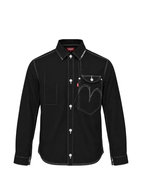 Junya Watanabe Contrast-stitch Wool Jacket in Black