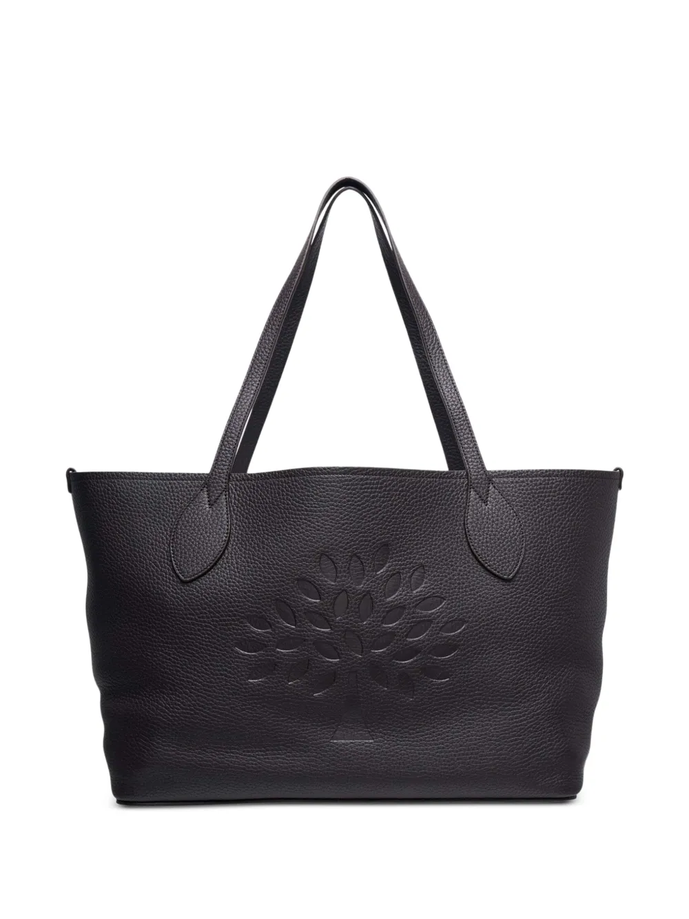 Mulberry Tree logo-embossed pebbled-leather tote bag Bruin
