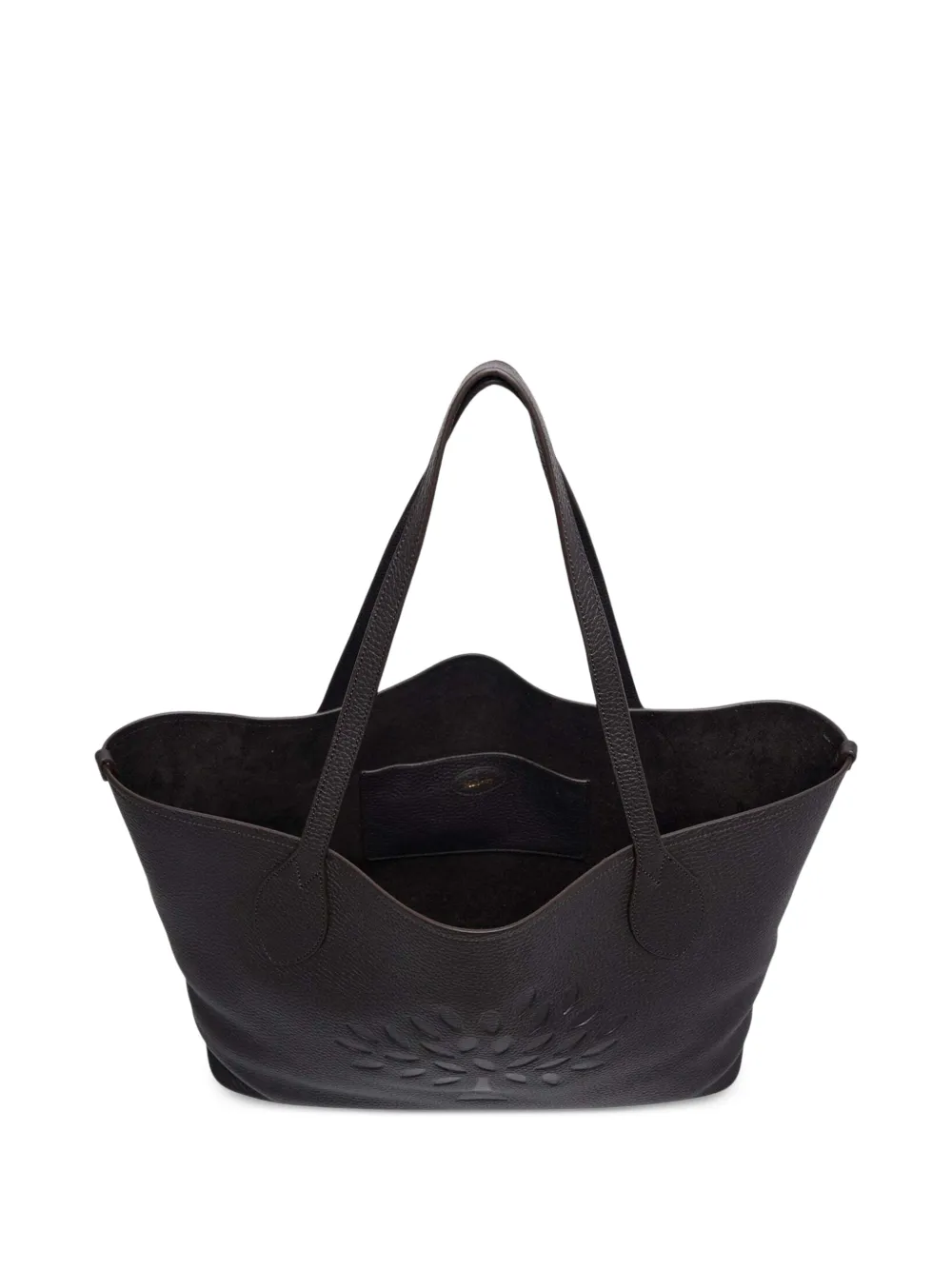 Mulberry Tree logo-embossed pebbled-leather tote bag Bruin