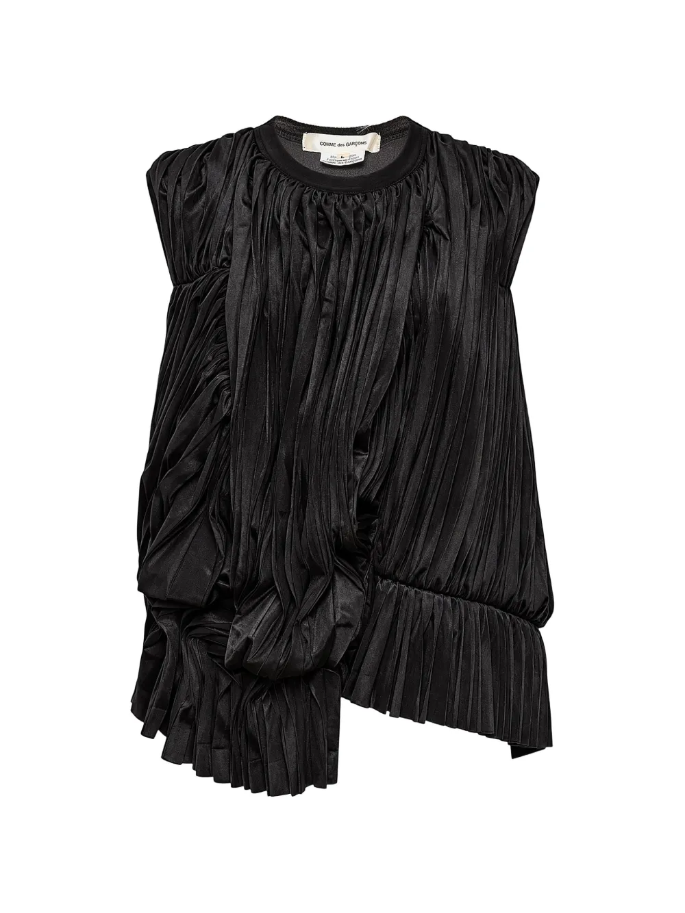 Comme Des Garçons draped pleated blouse Zwart