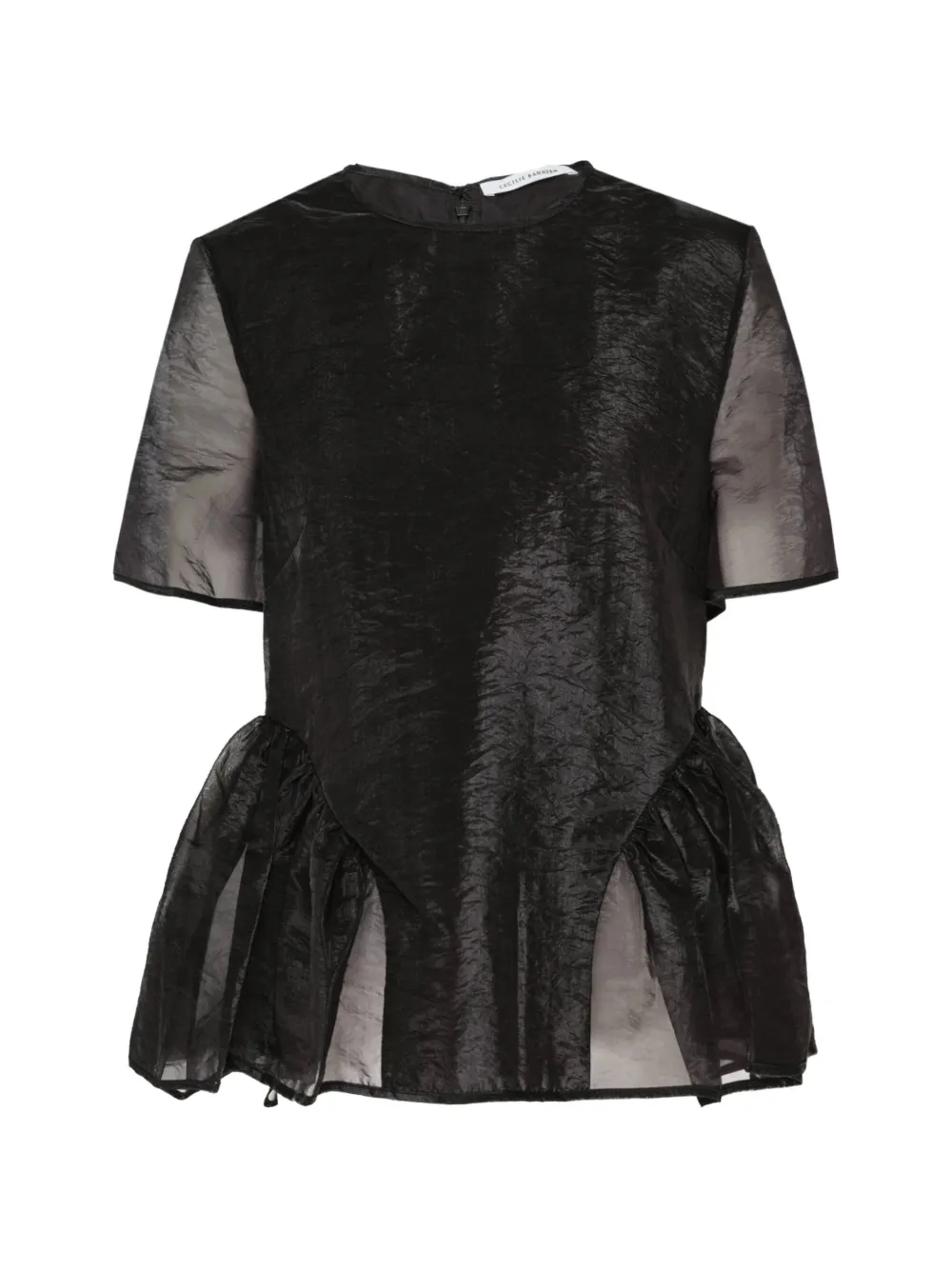 Cecilie Bahnsen crinkled peplum top - Black