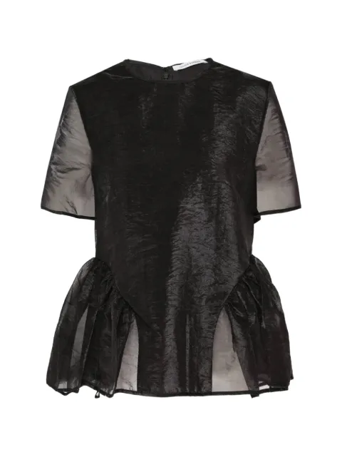 Cecilie Bahnsen top con peplum y efecto arrugado